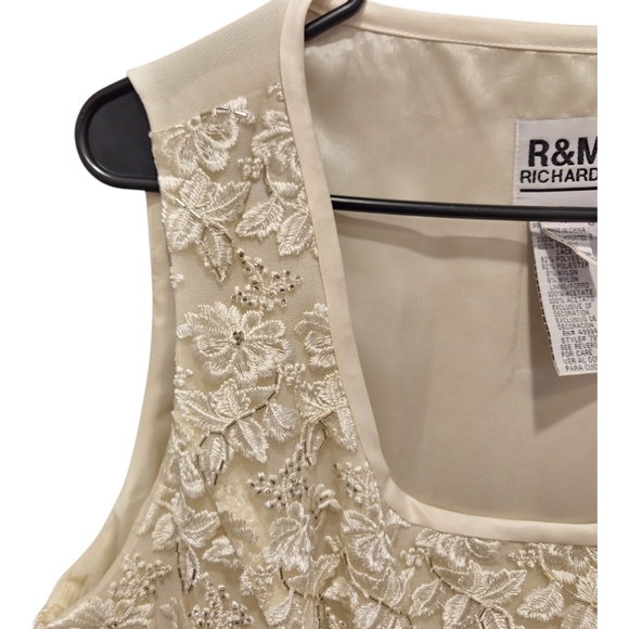 Vintage Y2K Floral Embroidered White Lace Tank Top Large Coquette Romantic - Picture 5 of 8